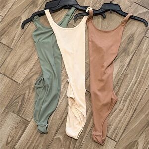 Elegant Women's Sleeveless Tops - Green, Cream, and Brown